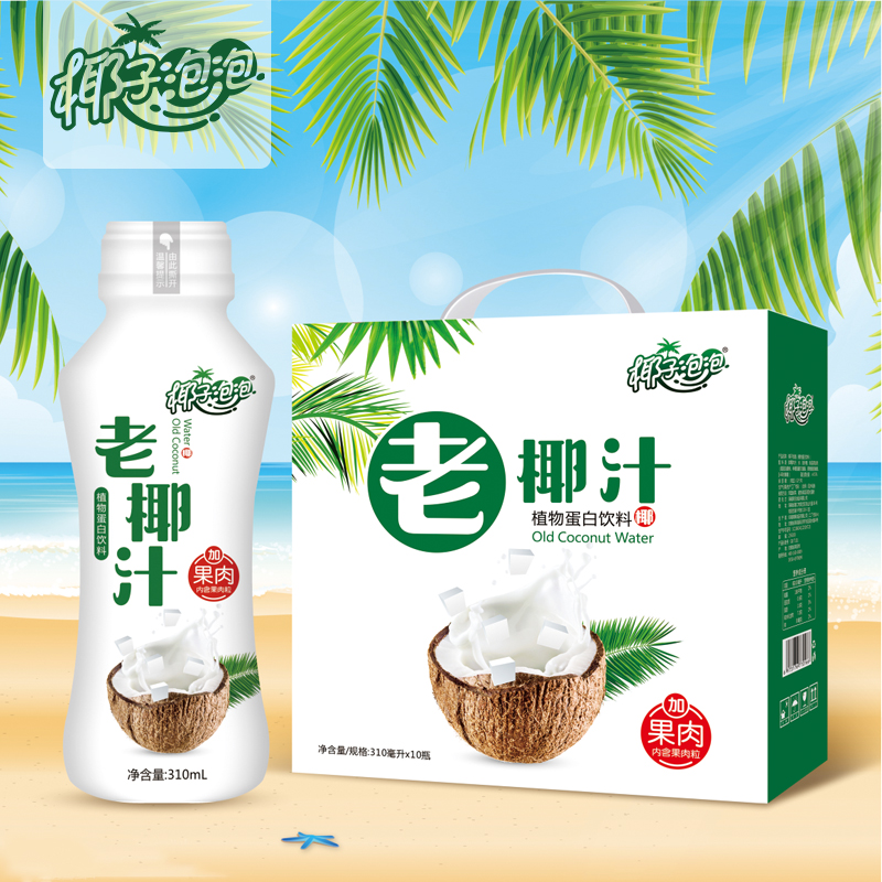 阜南县椰子泡泡老椰汁310ml*15瓶整箱装 