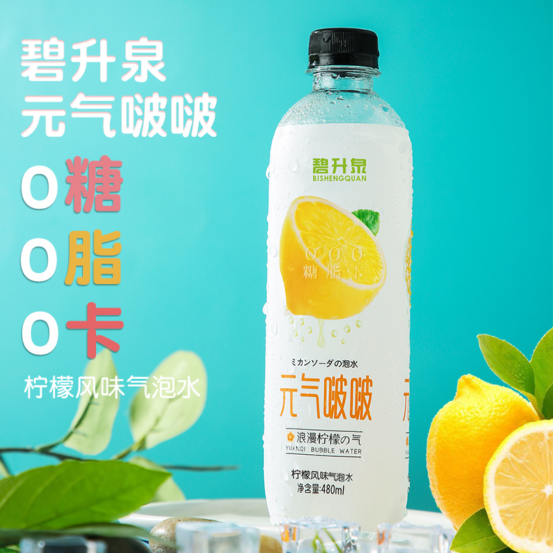 阜南县碧升泉柠檬风味气泡水480ml*12瓶